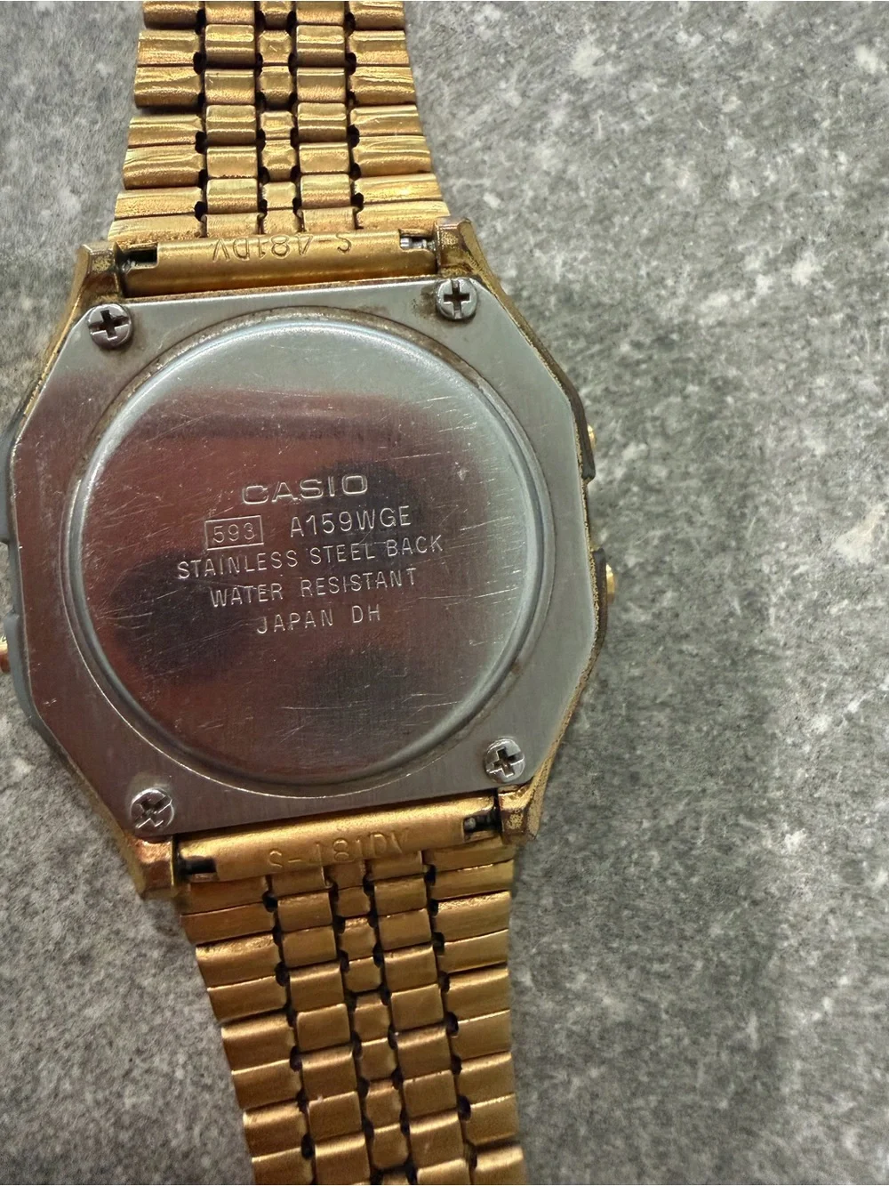 Casio Gold Digital Watch with Black Face